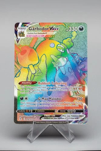 Garbodor VMAX 216/203, Secret Rare, SWSH07: Evolving Skies Holo NM