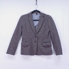 J.Crew Women's Schoolboy Blazer Beige Black Striped Size XS Preppy Cute