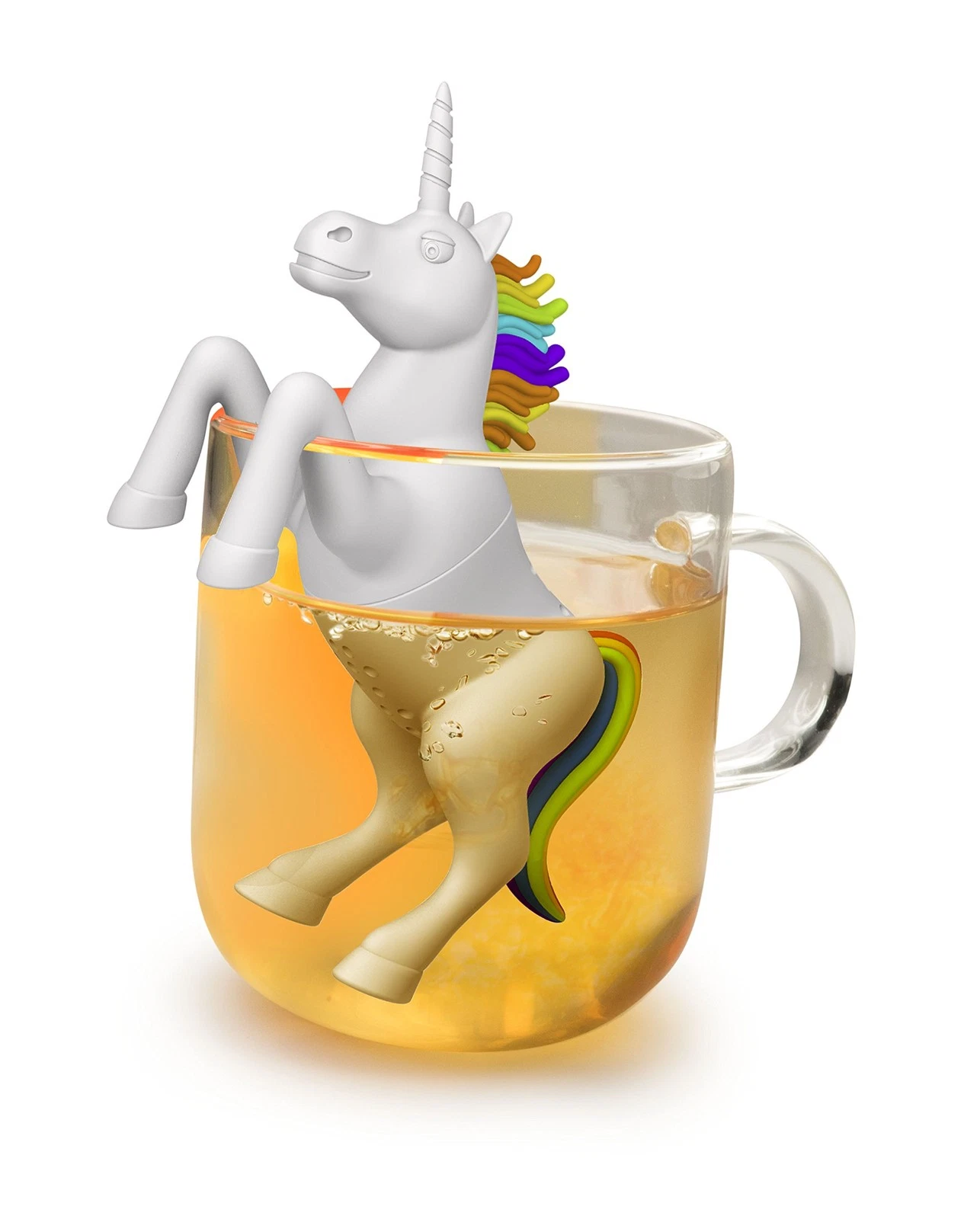 Winkee Einhorn Unicorn Tea Infuser, Silicone, White, 11cm