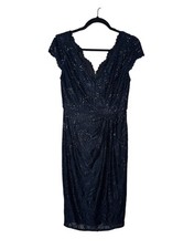 Adrianna Papell Women's Bead-Embellished Mesh Sheath Dress evening formal event