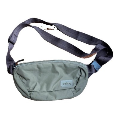 Bellroy Green/Gray Zip Waist Pack Crossbody Sling Bag, Adjustable Strap