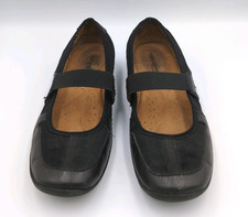 Naturalizer Natural Soul Mary Jane Flats 9M Black Leather Slip-On