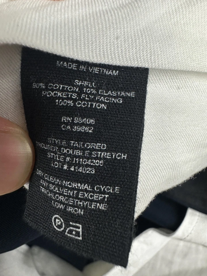 Pantalones Theory Mujer 4 Azul Marino Pantalón a Medida Doble E E Elástico Pierna Recta Foto 3 de 4