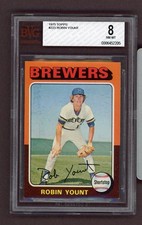 1975 Topps Robin Yount Milwaukee Brewers Rookie Card RC HOF BVG 8 NM-MT