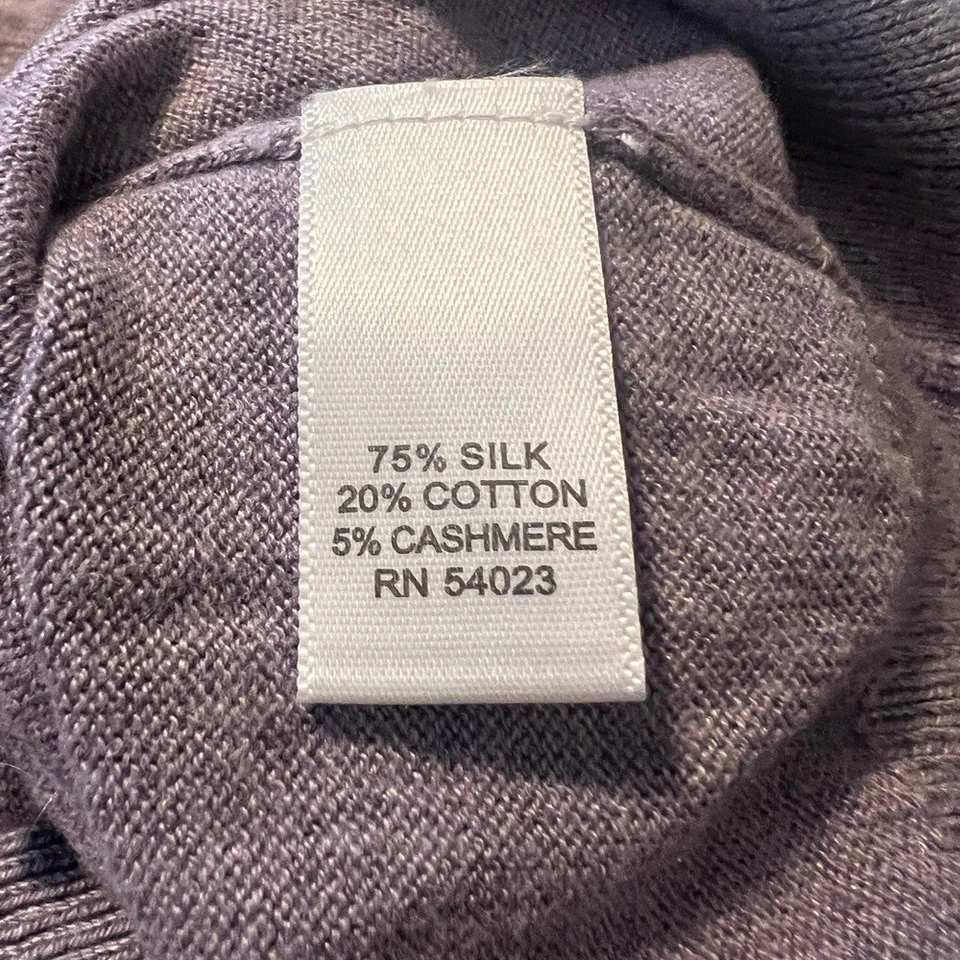 Banana Republic Luxury Blend V Neck Silk Cotton Cashmere Sweater Large Purple - Image 4 of 4