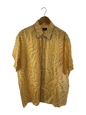 FENDI short sleeve shirt 43 silk yellow total pattern FS0795
