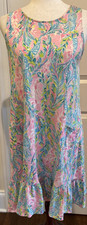 Lilly Pulitzer Small Kristen Flounce Dress in Unicorn Of The Sea Pink Blue