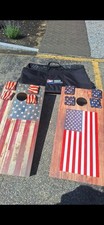American Cornhole Association USA Flag Cornhole Set, 2 Boards, 8 Bags, Case