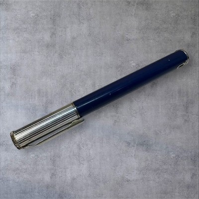Colibri Pen Lighter Vintage Navy Blue Silver Korea Dual Function - Untested