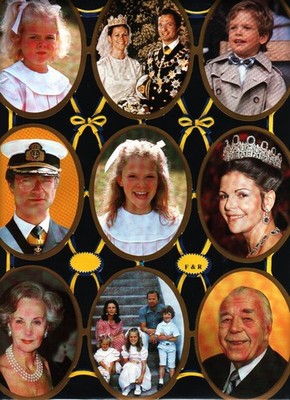 Glanzbilder : F&R  Nr. 20054-2,  v. 1986, '' Schwedisches Königshaus '', Großbogen
