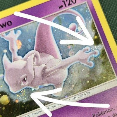DOUBLE WHOLE SWIRL 🌀 HAND MOUTH Mewtwo SM77 Holo Black Star Promo