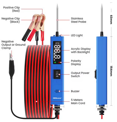Power Circuit Probe Tester CP10 0-80V Multi Function For 12V/24V Auto Diagnosis
