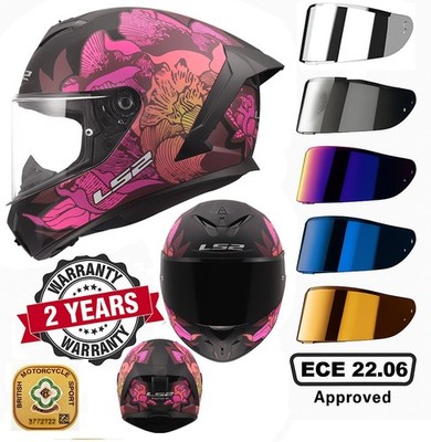 LS2 FF820 Rapid III Full Face Helmet Black Pink Poppies ECE 22.06, New