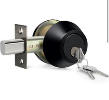 Single Cylinder Deadbolt, Dead Bolt for Exterior Front Doors Matte Black