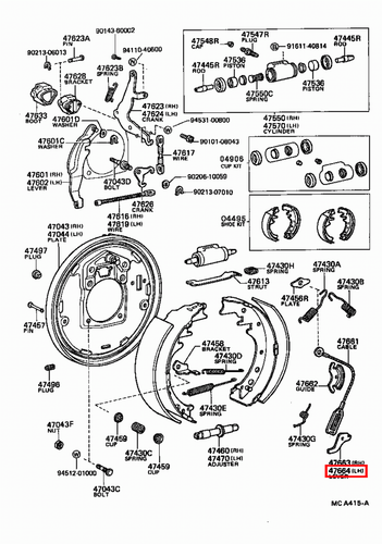 Genuine LandCruiser HJ75 HJ61 HJ60 HJ47 HDJ80 HDJ79 Rear LH Brake Adjuster Lever - Picture 12 of 20