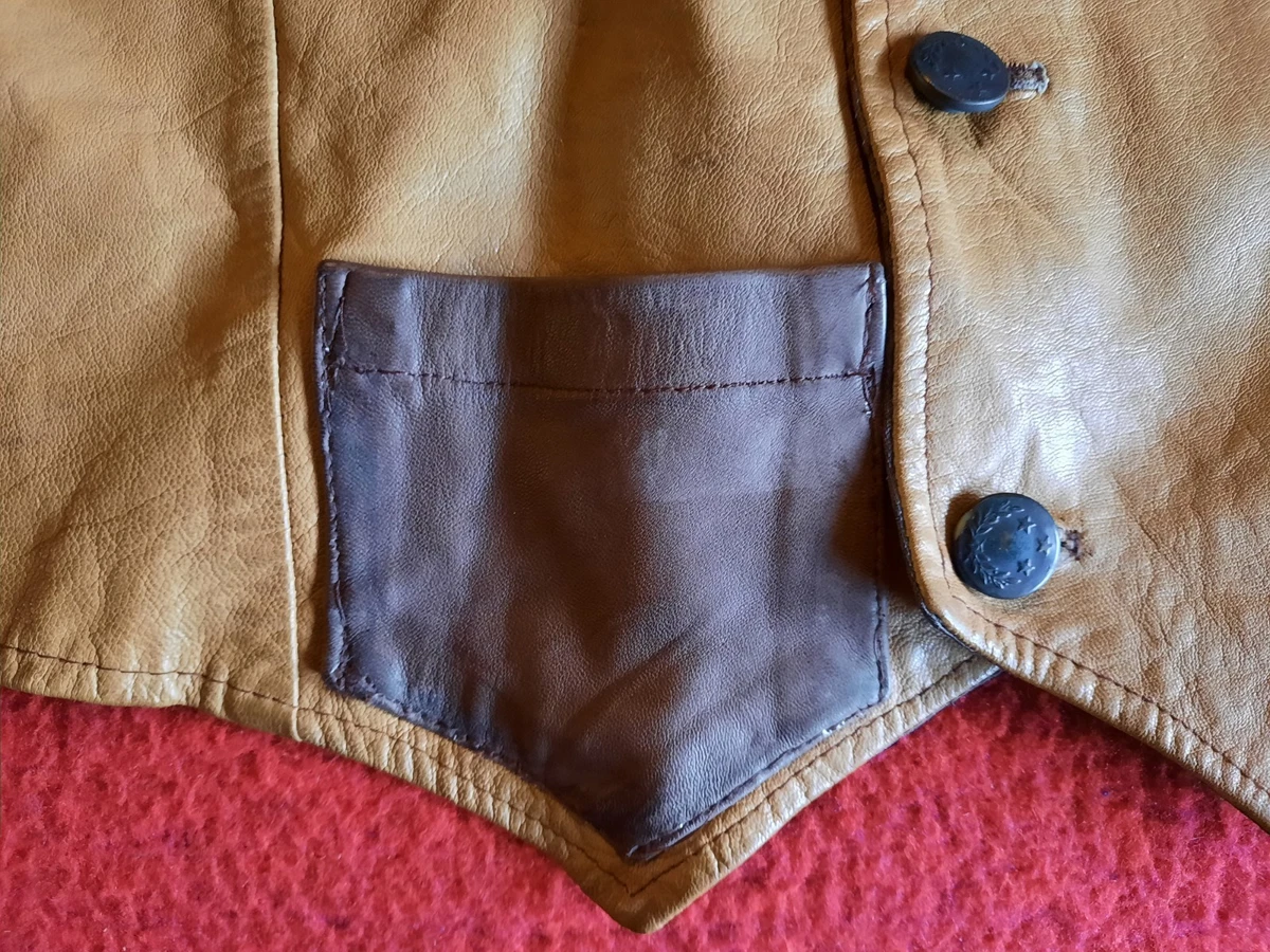 Selbstgenähte  Herren-Weste aus Leder Größe XL (52/54)