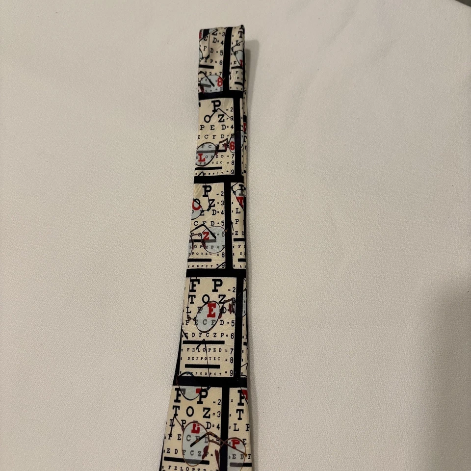 Optometrista Oftalmólogo Corbata Cuello SEDA MUSEO ARTEFACTOS GAFAS TABLA DE OJOS Dr Foto 4 de 4