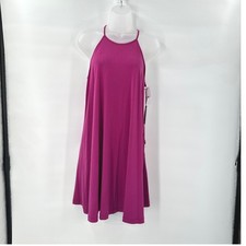 Vince Camuto Halter Swing Dress Small Magenta Pink Sleeveless Keyhole Back NEW