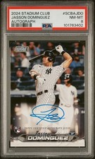 JASSON DOMINGUEZ 2024 TOPPS STADIUM CLUB ROOKIE RC AUTO  Yankees PSA 8
