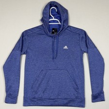 Adidas ClimaWarm Hoodie Mens Medium Blue Athletic Pullover Sweatshirt