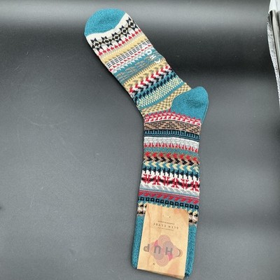 NEW CHUP DRY VALLEY Aegaen Blue KNITTED Socks Made in Japan Size L Large