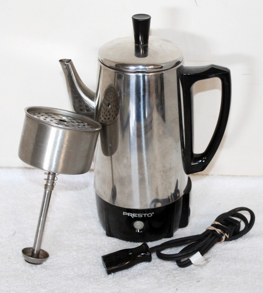 Presto # 028220 6-Cup Automatic Chrome Coffee Percolator ~ Working Excellent
