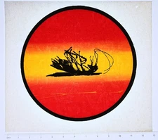 Original VINTAGE 1970s Heat Transfer | Sunset Circle with Roach Silhouette