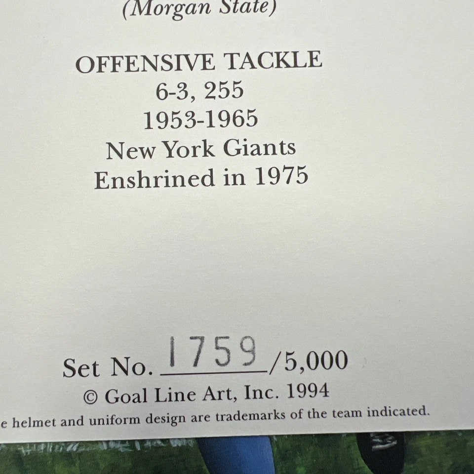 1994 Goal Line Art Pro Football Hall Of Fame Series 6 1759/5000 Set - Image 4 of 4