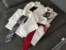 Olymp Hemden, original, weiss inkl. Krawatten, guter Zustand