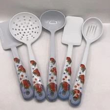 Vintage Melamine Ware Utensils Set Of 5 Strawberry 