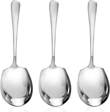 9.84 Inch Stainless Steel Large Buffet Serving Spoons Silver Servings 