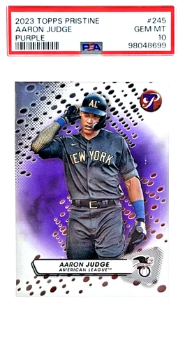2023 Topps Pristine Aaron Judge Purple /99 PSA 10 Gem Mint Yankees #245