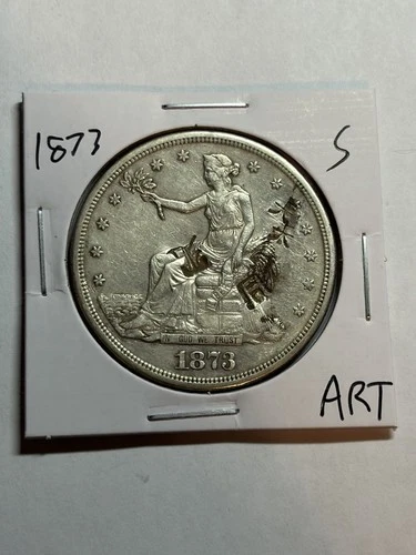 1873 S Trade Silver Dollar $1 XF Chopmarks Rare Key Date