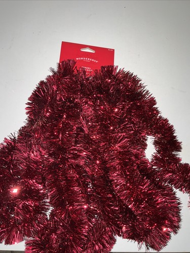 WonderShop Red Tinsel Garland 15ft - Picture 2 of 5