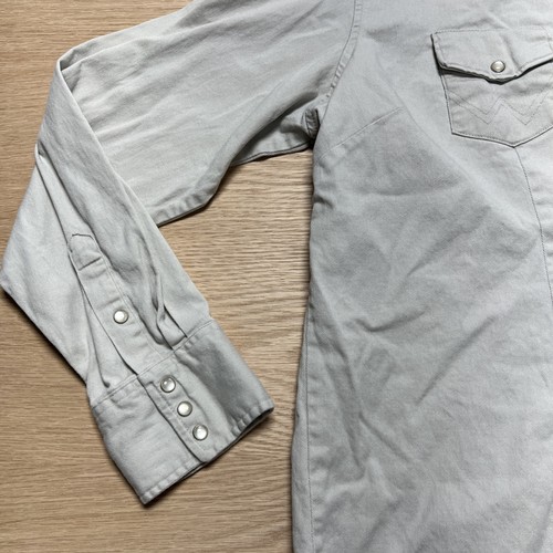 Camicia Wrangler Wrancher Pearl Snap grigia cowgirl western rodeo ranch taglia XL - Foto 2 di 19