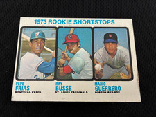 1973 ROOKIE SHORTSTOPS TOPPS HIGH #607 RAY BUSSE , PEPE FRIAS RC BASEBALL CARD. rookie card picture
