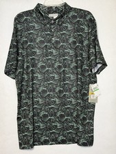 New PGA TOUR Pro Series Golf Polo Shirt Mens L Toucan Pattern Performance UPF 30