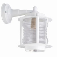 Wandleuchte AußEn Weiß Echt-Messing Glas E27 IP23 24 Cm Hoch Lampe Wand Hof