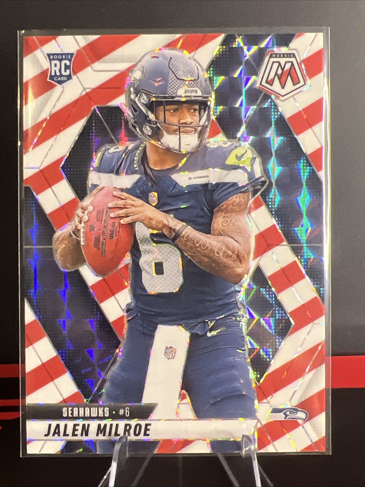 2025 Panini Mosaic - Jalen Milroe #322 Red & White Stripe Prizm Rookie RC