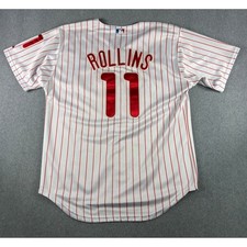Authentic Jimmy Rollins #11 Philadelphia Phillies Majestic Athletic Jersey 50