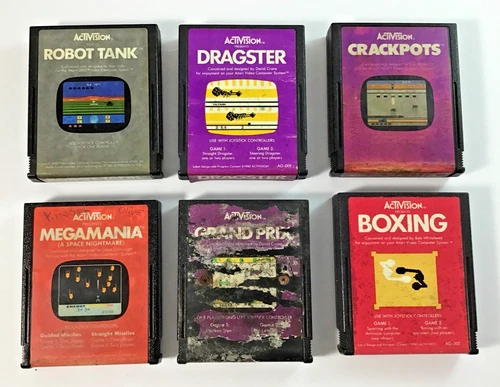 Lot of 6 Atari 2600 Video Game Cartridges Boxing Dragster MegaMania Etc Untested