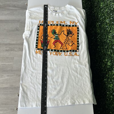 Vintage 90's HARLEM NEW YORK NYC USA Single Stitch Graphic T
