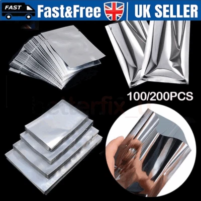 Heat Seal Mylar Foil Bags Sealer Pouches Storage Bag Aluminium Food Grade Silver