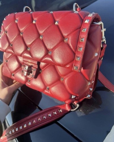 Original Valentino Garavani Candy Stud Luxus Designer Handtasche, rot - Bild 4 von 9