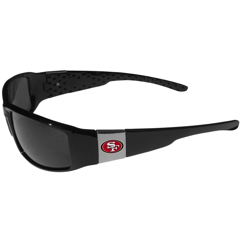 San Francisco 49ers Chrome Wrap Sunglasses with Microfiber Bag (NFL Football) - Image 3 of 4