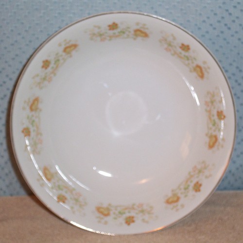 VINTAGE 9-1/4" SERVIERSCHALE FRÜHLING GARTEN MUSTER JAPAN GOLDRAND FLORAL NEUWERTIG - Bild 2 von 5