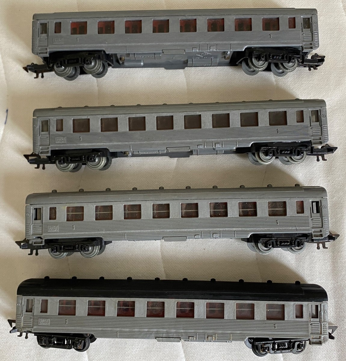 Set de 3 voitures DEV inox longues SNCF époque IVa