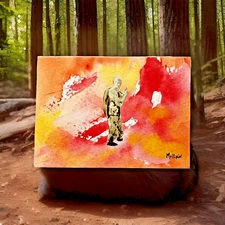 Time Traveler -Original Mixed Media Photo Collage Surrealism Miniature Art ACEO