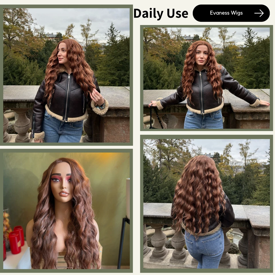 Медный имбирный красный парик 13x4 без деталей кружевной спереди, бесклеевой парик для косплея Merida - Изображение 4 из 4