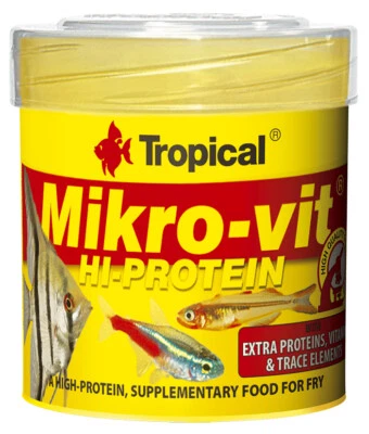 Tropical Mikrovit HI Protein- Vitamin Fischfutter Aufzuchfutter Staubfutter 50ml